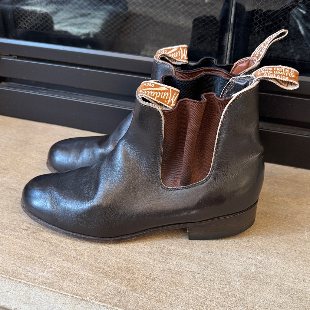 John Frith & Sons Mens 8 Brown Solid Australian Leather Chelsea Boots Euc